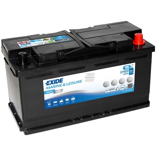 Exide ep800 dual agm - agm, 12v
