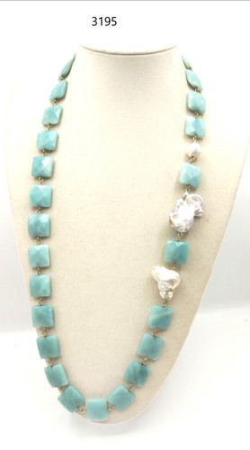 Collana amazzoniti perle - collana, ,
