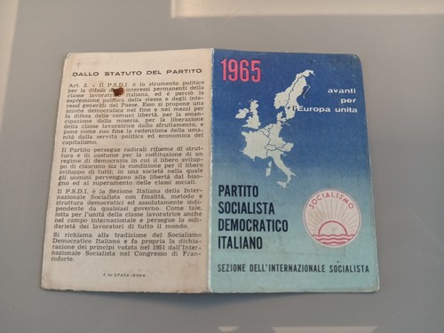 Tessera partito socialista - tessera,