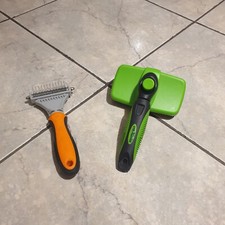 Coppia SPAZZOLE PETTINE PER ANIMALI CANE/GATTO Buone Condizioni Come Da Foto