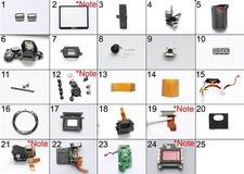 Nikon D3100 ricambi part repair cover button ring flash shutter door keys