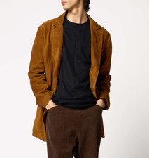 Blazer pelle marrone uomo pura