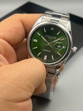 Orologio Uomo CHRONOS datario automatico ore 3 quadrante verde bracciale acciaio