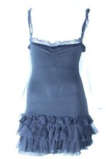 DENNY ROSE MAGLI MAGLIETTA MAXI MAGLIA NERO DONNA TG SIZE S