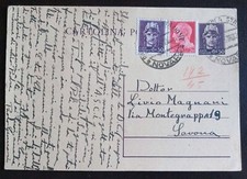 1945 RSI - intero postale Turrita c.mi 50 - raro uso al nord italia