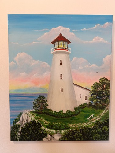 Faro dipinto originale quadro - faro,