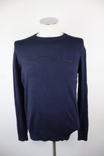 ARMANI JEANS MAGLIONE VINTAGE UOMO TG M WEATER MAN COTONE LANA BLU