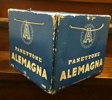 Scatola in cartone panettone Alemagna vintage pubblicitaria Natale