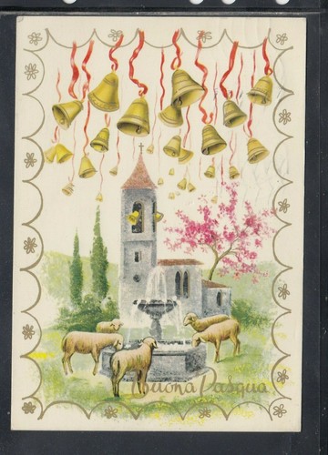 Cartolina buona pasqua chiesa - cartolina,