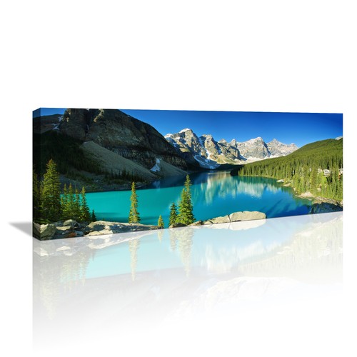 Quadro tela 120x40cm lago - tela,