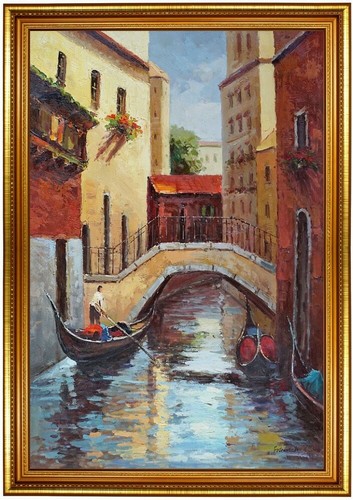 Quadro olio venezia canale - olio, venezia,