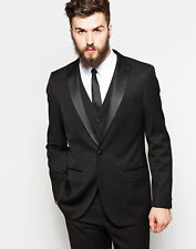 Completo Da Sposa Nero Per Uomo Designer Tuxedo Da Cena (Giacca+Gilet+Pantaloni)