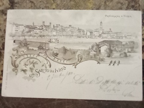 Cartolina viaggiata ivrea - ivrea, 1900
