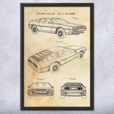 DMC-12 Car Patent Wall Art