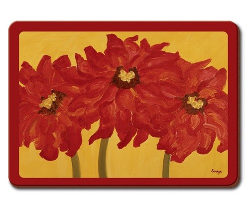 Red gold placemats set of - on,