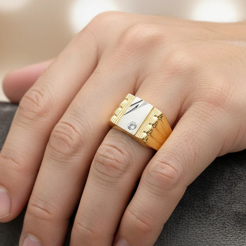 Anello uomo oro giallo e - anello,