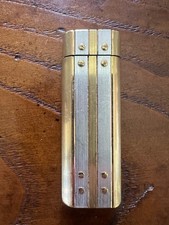 Accendino CARTIER SANTOS PARIS Oro con bande Argento Funzionante VINTAGE