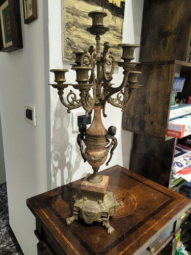 Candelabro marmo e ottone - in,