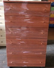 Settimino mobile arredo cassetti in melaminico montato colore ciliegio cm 75 