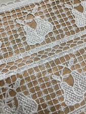 Tenda con pizzo macramè Pere colore naturale confezionato con piega NUOVA