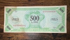 Italy 500 Lire Note-Allied