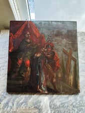 Dipinto Olio Su Tavola Via