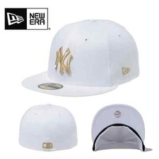 Cappellino aderente NEW ERA 59FIFTY New York Yankees bianco x oro MLB unisex nuovo