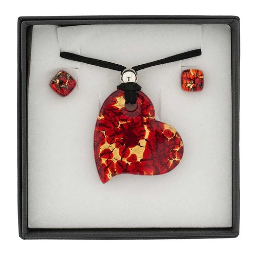 Set collana orecchini cuore - e,