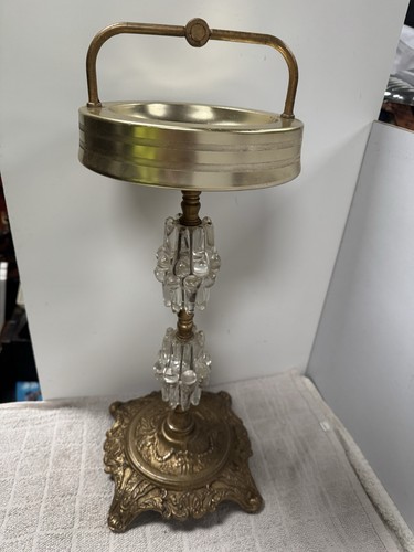 Brass ashtray pipe stand 55cm - brass,