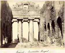 1343 Girgenti Concordia Temple Large vintage albumen photo 1860c George Sommer