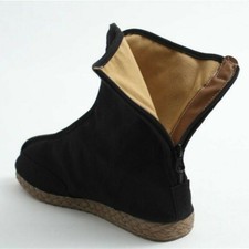 Uomo Stivali Caviglia Cinese Ufficiale Scarpe Alte Kung Fu Cotone Lino Casual