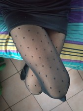 Collant donna a Pois 30 den. - calze, Nero, Sexy, Setose con corpetto rinforzato