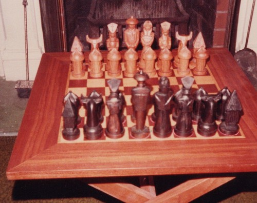 Foto scacchiera legno - scacchiera,