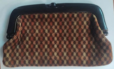 Pochette a mano in velluto vintage anni 70, chiusura a Bacio