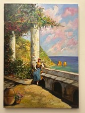 Dipinto Olio su Tela 50 X 70 cm Quadro firmato Di Grande+certificato pezzo unico