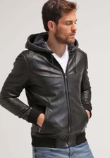 Giacca Pelle Uomo Nera con