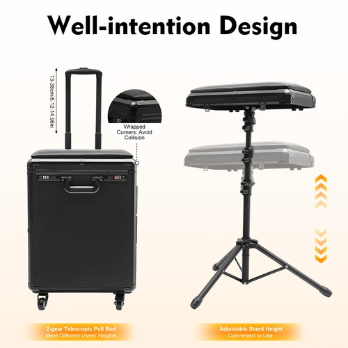 Rolling makeup train case - case, with