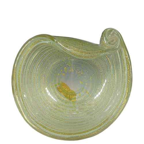 Ciotola vetro verde foglia - vetro,