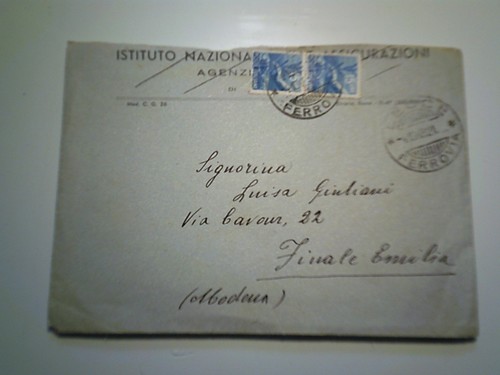 Busta viaggiata con - busta, lettera