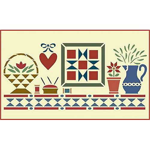 Trompe oeil quilt shelf - trompe, l'oeil