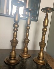 ❤️ Lotto Di Tre Grandi Candelieri Candelabri Finitura  Spazzolata.