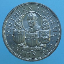 SOUTHERN RHODESIA ELISABETTA II CROWN 1953 ARGENTO SILVER NUMISMATICA COIN