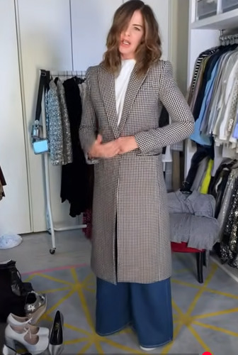 Cappotto lungo elegante - , quadri
