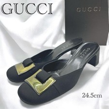 Gucci decolte tacco tela nero