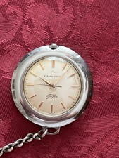 Pocket Steel Eterna Matic Golfer Rare Vintage Automatic Frack Watch