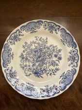 FONTEBASSO (Tognana) - PIATTO FLOREAL BLEU - bianco e blu 25 cm.