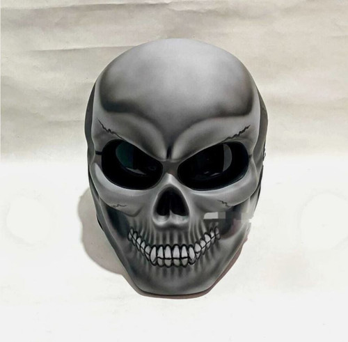 Casco moto teschio grigio - il,