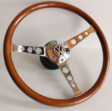 Volante in legno cromato adatto per VW Maggiolino 1200 1300 1302 1303 1600...