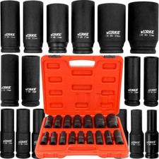 Set Bussole Impatto Prolungate 78mm Attacco 1/2'' Rinforzate 10-32mm 16 Pz