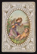 Angelo custode con Gesù Bambino – Canivet fine '800 - Santino I065